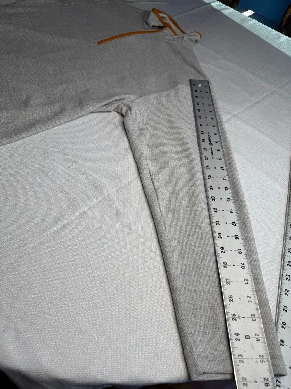 Orvis Grey Quarter Zip Pullover Leather Elbow Patch Sweater Size Large